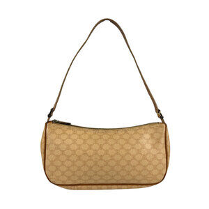 Celine handbag Beige Tan Macadam coated canvas leather